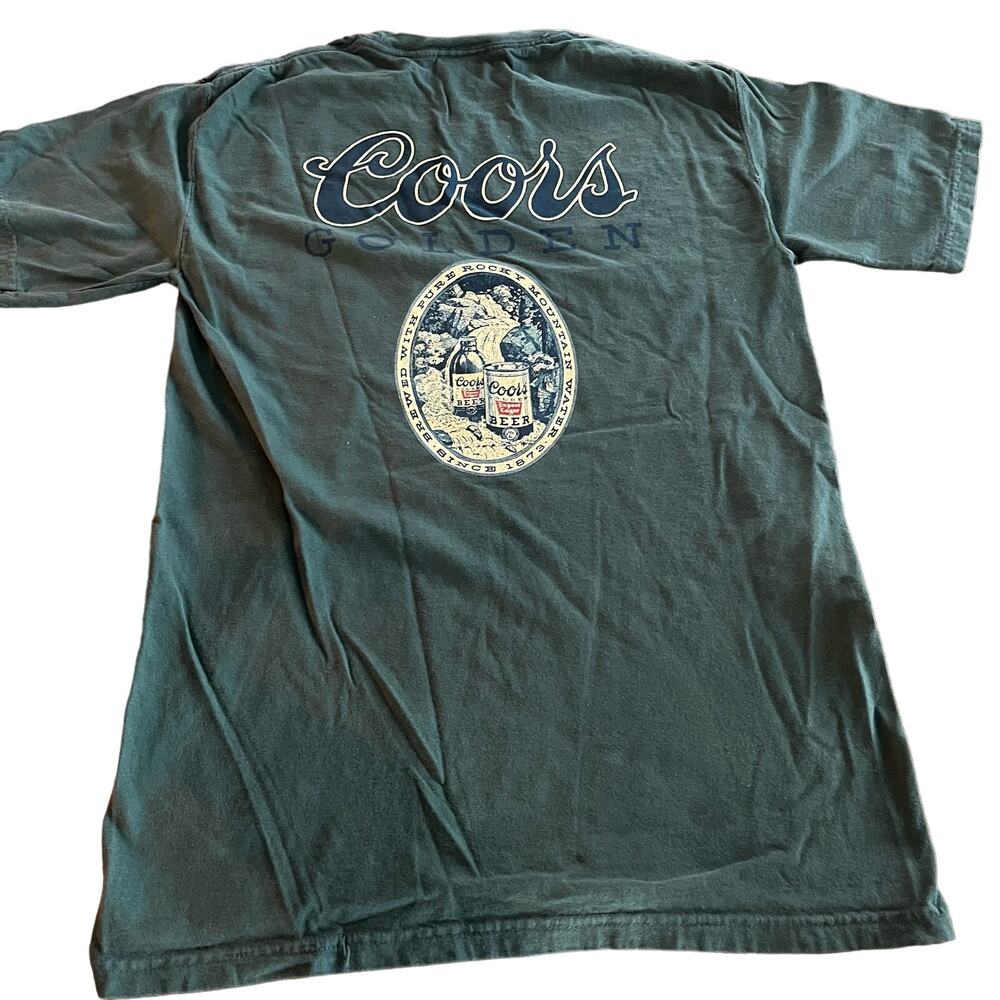 Coors Beer Golden Hunter Green T-Shirt-Size S